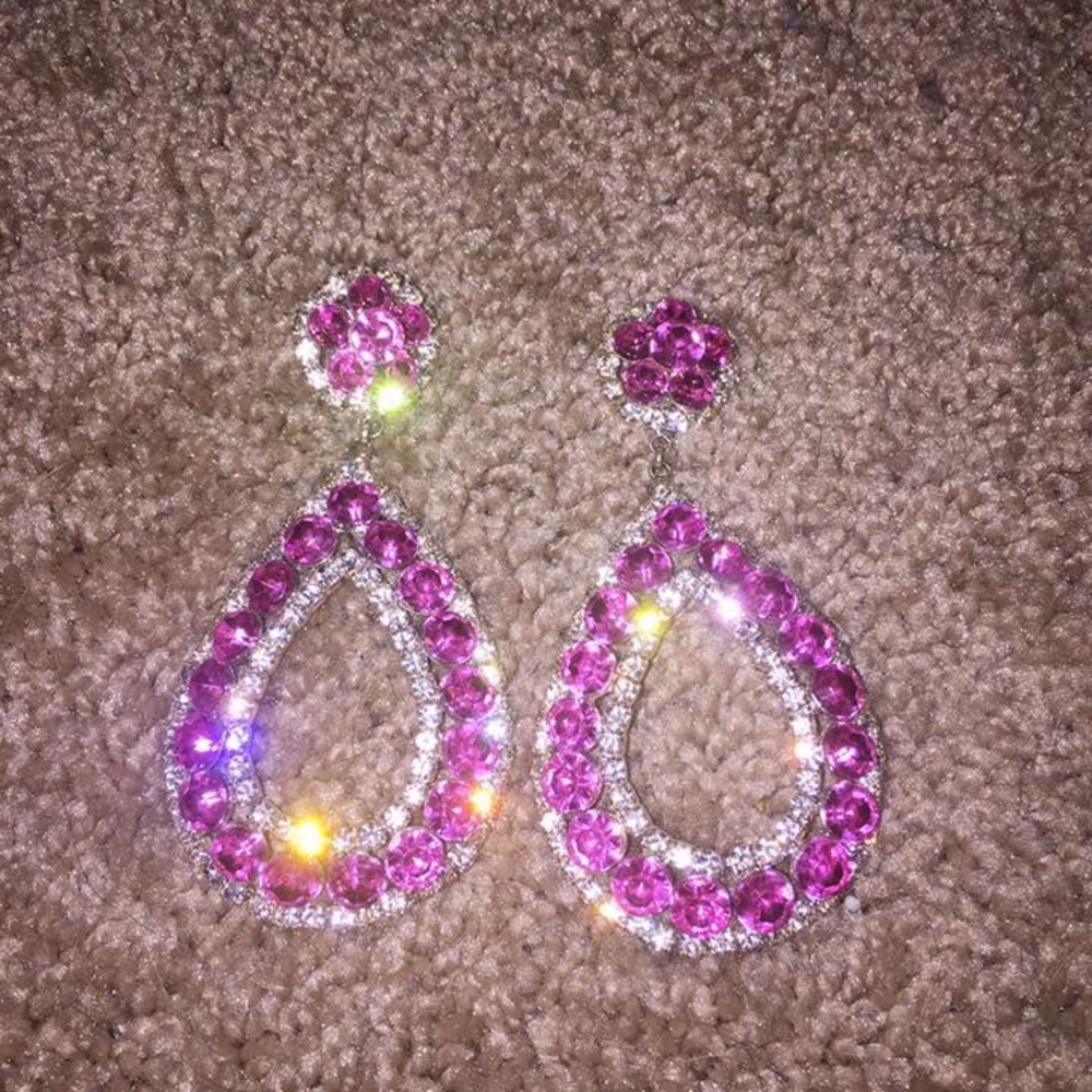 Large pink earrings